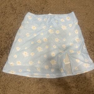 Princess Polly Light Blue Floral Mini Skirt